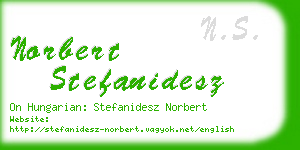 norbert stefanidesz business card